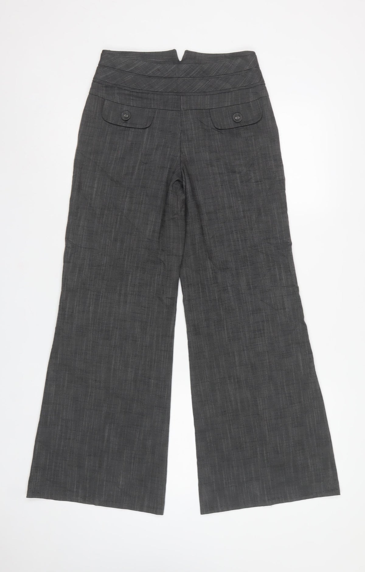 Next Women’s Grey Pinstripe Petite UK 6 Flared Tailored Trousers