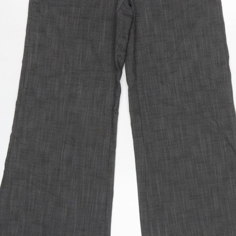 Next Women’s Grey Pinstripe Petite UK 6 Flared Tailored Trousers