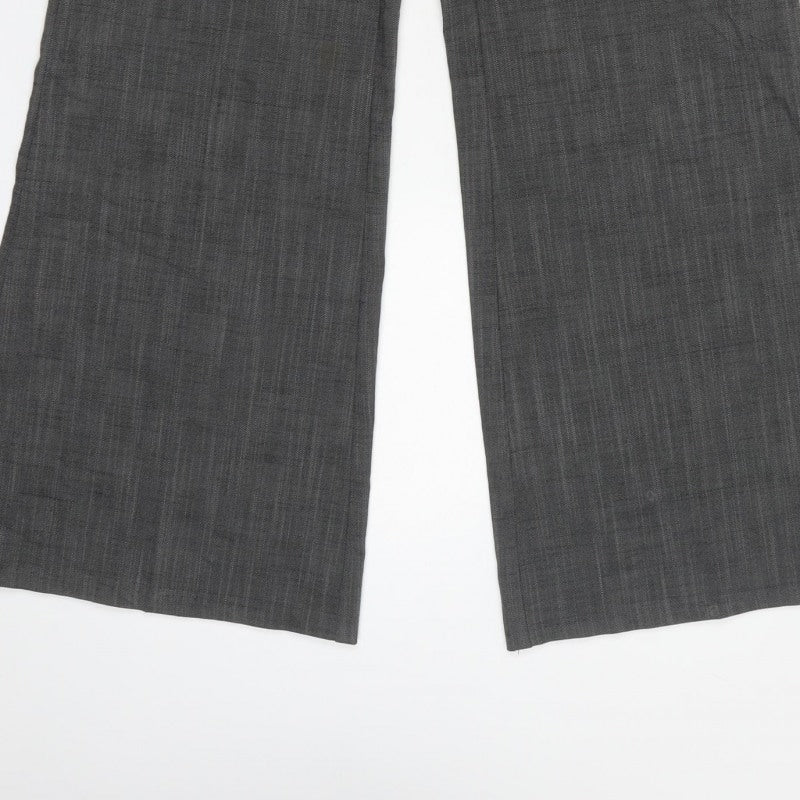 Next Women’s Grey Pinstripe Petite UK 6 Flared Tailored Trousers