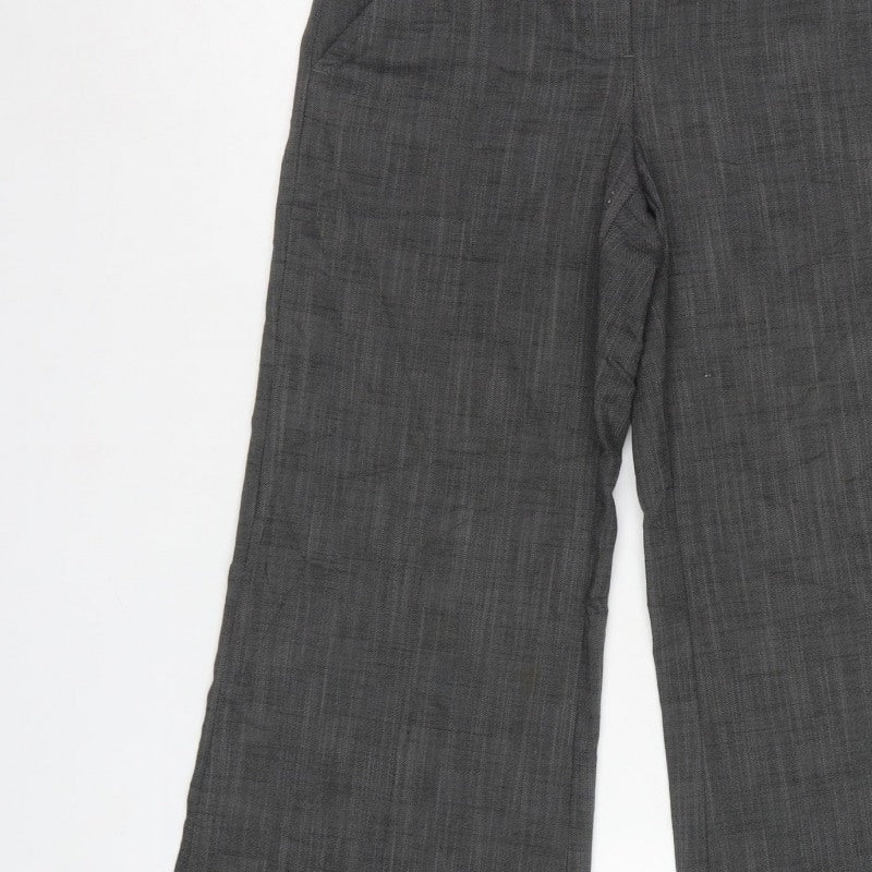Next Women’s Grey Pinstripe Petite UK 6 Flared Tailored Trousers