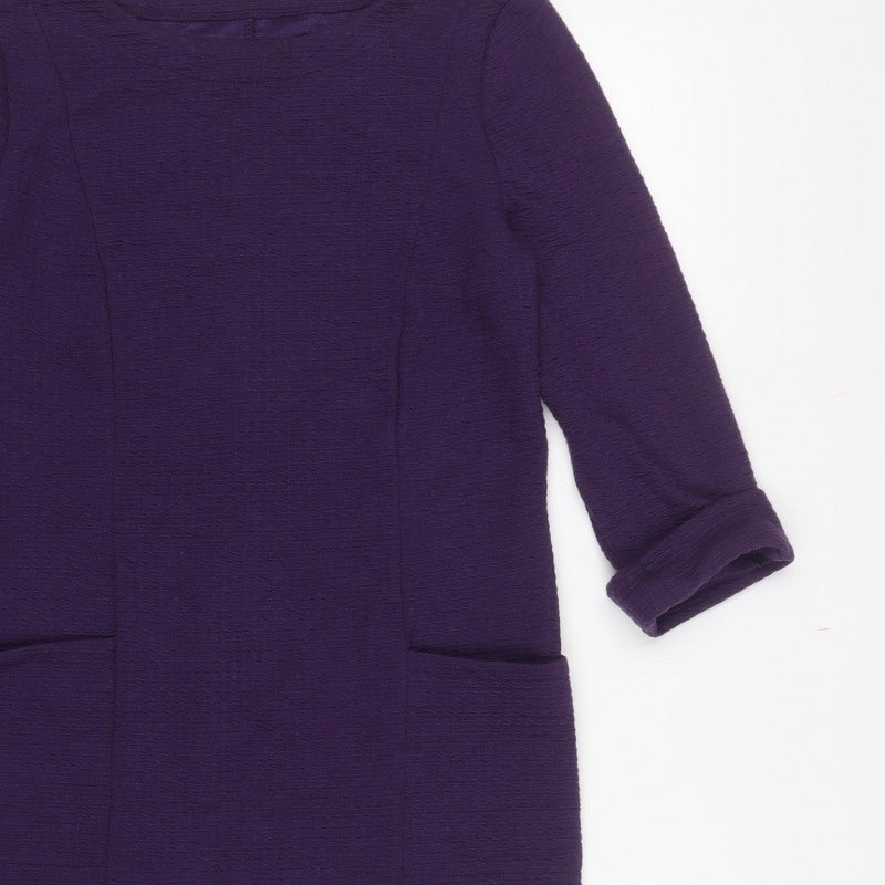 Roman Women’s Purple Size 12 Knee Length Shift Work Dress