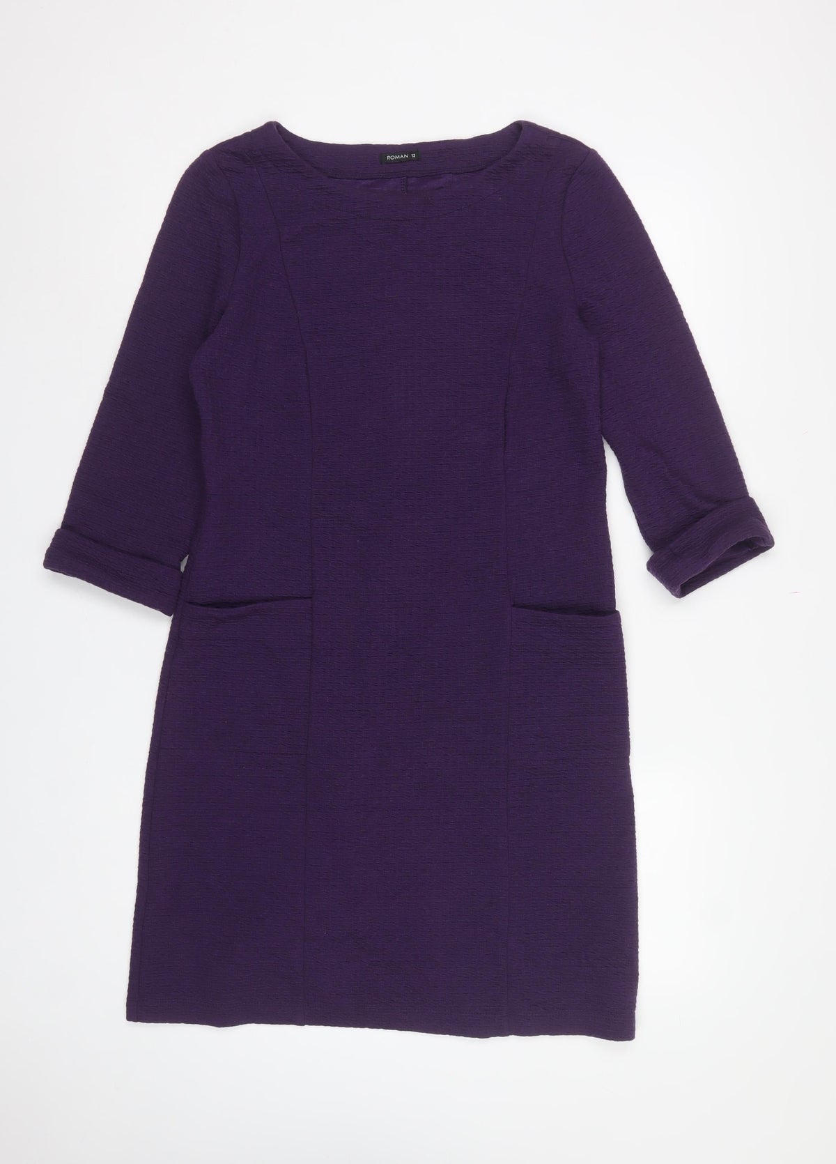 Roman Women’s Purple Size 12 Knee Length Shift Work Dress