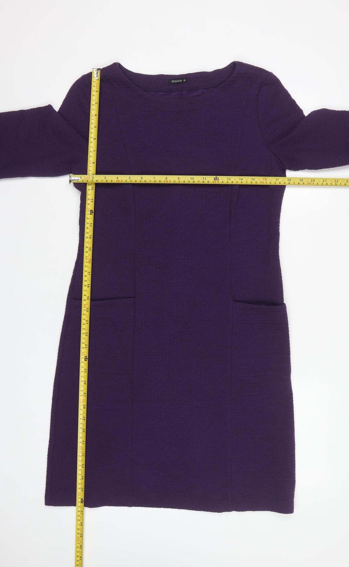 Roman Women’s Purple Size 12 Knee Length Shift Work Dress
