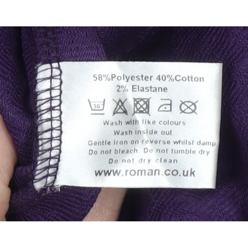 Roman Women’s Purple Size 12 Knee Length Shift Work Dress