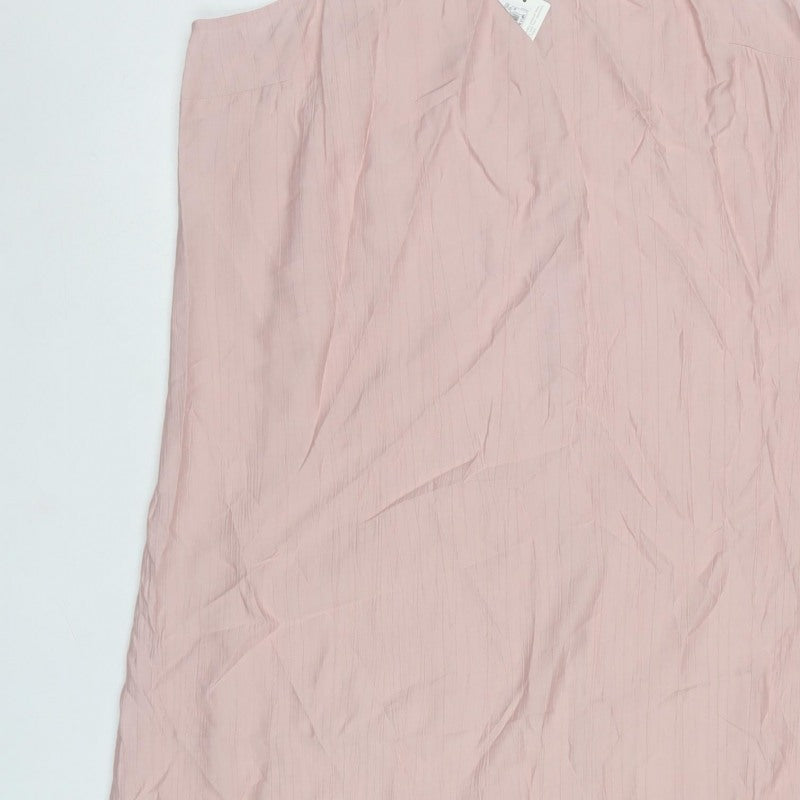 Marks and Spencer Women Pink UK 16 Long Adjustable Strap Slip Dress