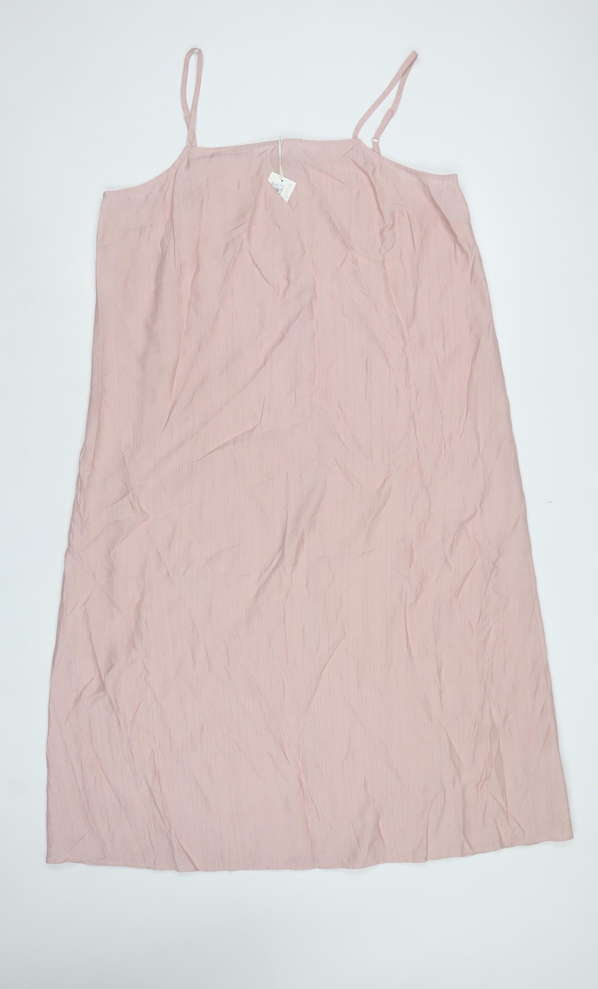 Marks and Spencer Women Pink UK 16 Long Adjustable Strap Slip Dress