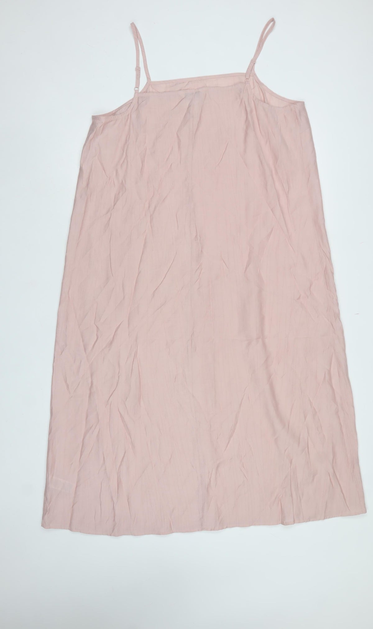Marks and Spencer Women Pink UK 16 Long Adjustable Strap Slip Dress