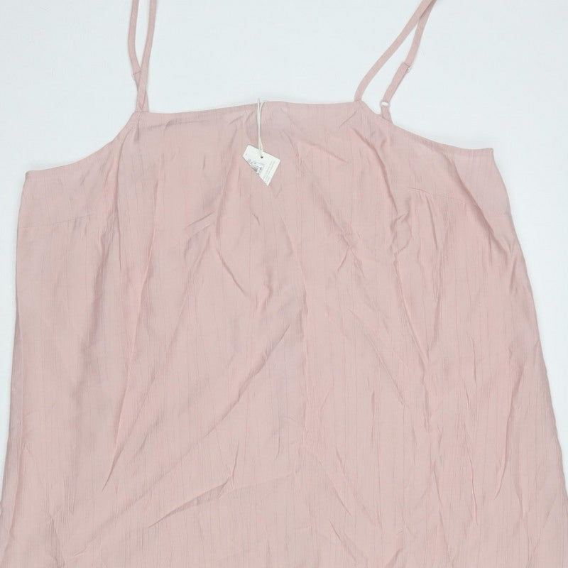 Marks and Spencer Women Pink UK 16 Long Adjustable Strap Slip Dress