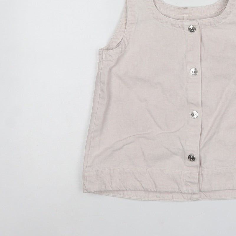 Marks and Spencer Women Pink UK 12 Basic Cotton Button Tank Top
