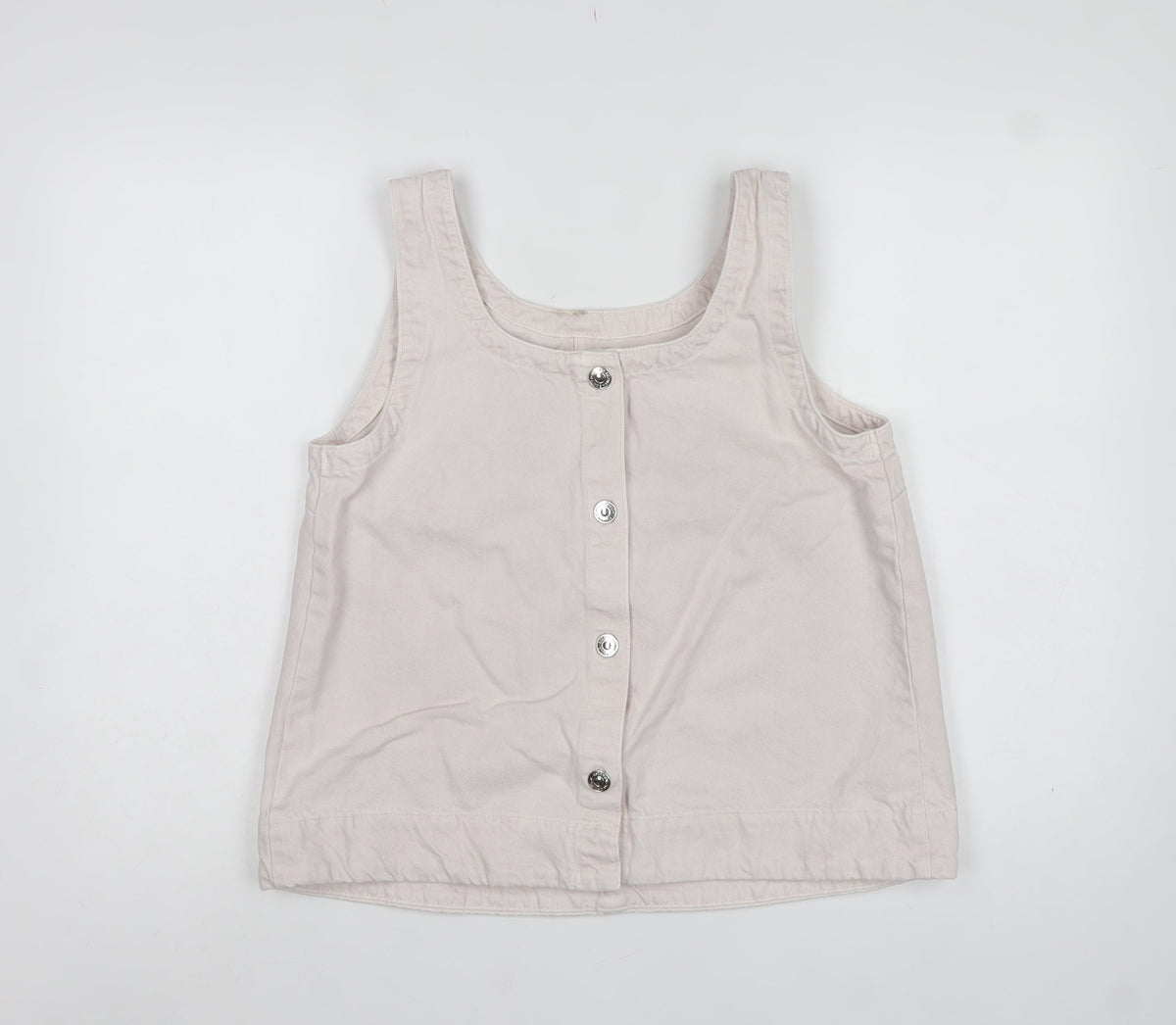Marks and Spencer Women Pink UK 12 Basic Cotton Button Tank Top