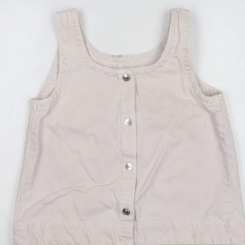 Marks and Spencer Women Pink UK 12 Basic Cotton Button Tank Top