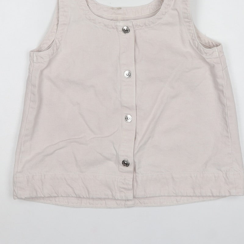 Marks and Spencer Women Pink UK 12 Basic Cotton Button Tank Top