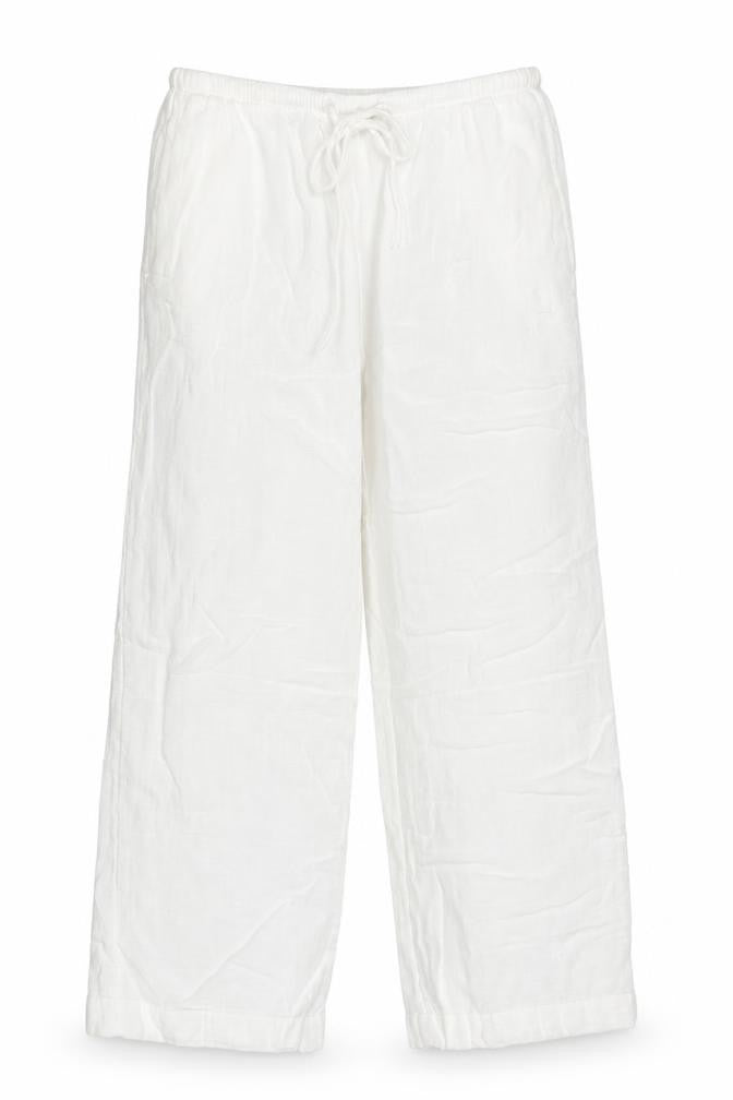 Marks & Spencer Women’s White Size 12 Linen Jogger Trousers