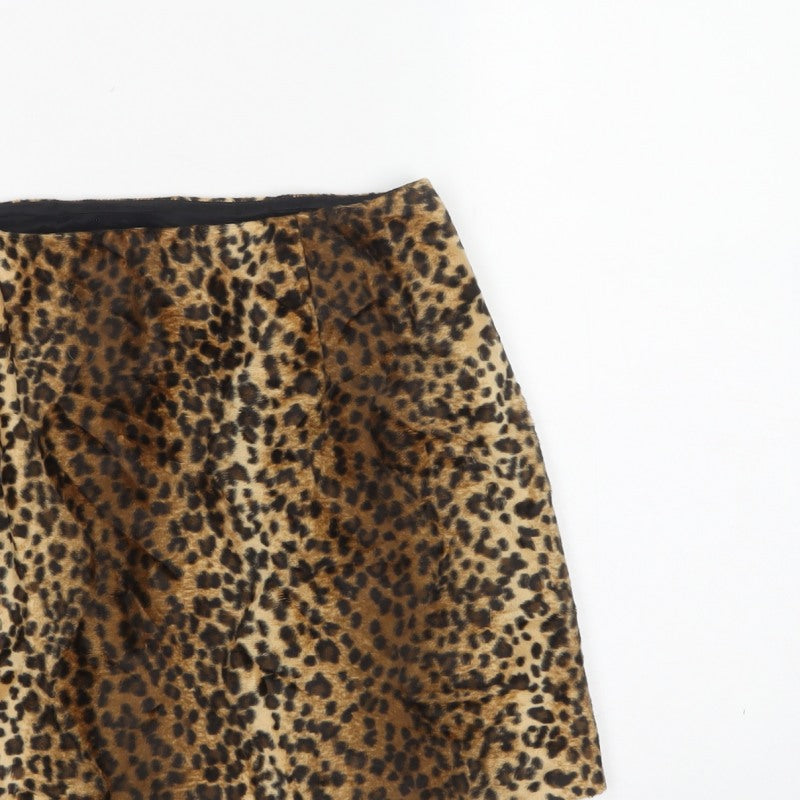 Hugo Buscati Women's Brown UK 18 Leopard Print Mini Pencil Skirt