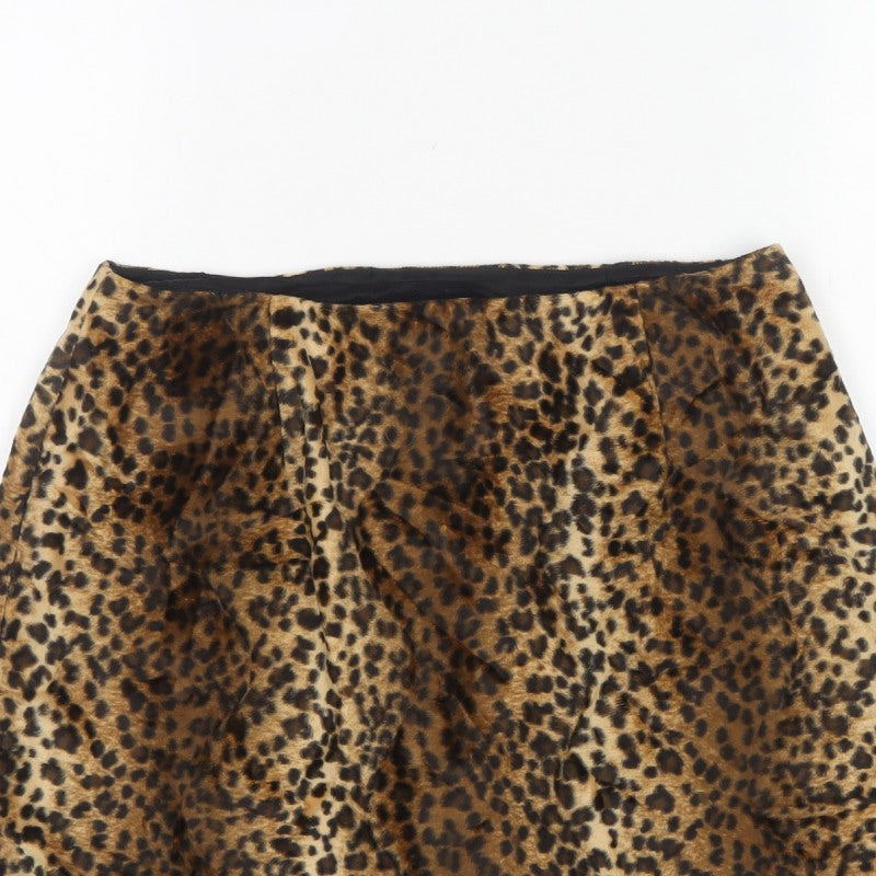 Hugo Buscati Women's Brown UK 18 Leopard Print Mini Pencil Skirt