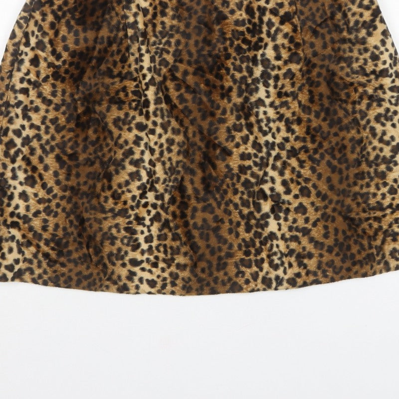 Hugo Buscati Women's Brown UK 18 Leopard Print Mini Pencil Skirt
