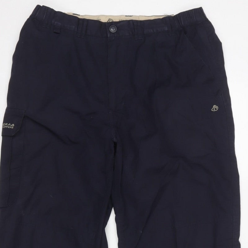 Craghoppers Men Blue L 34in Cargo Trousers Straight Leg