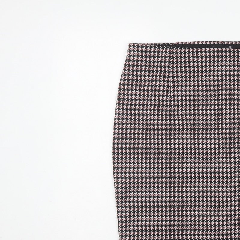 Marks and Spencer Women's Red Mix UK 16 Houndstooth Pencil Knee Skirt