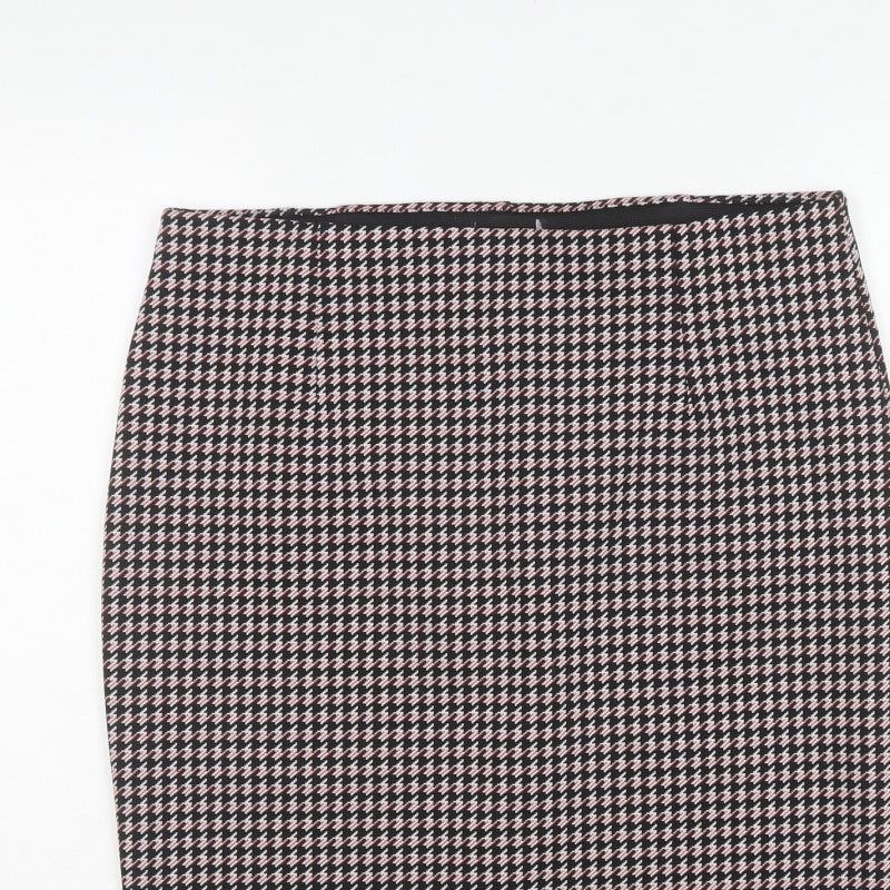 Marks and Spencer Women's Red Mix UK 16 Houndstooth Pencil Knee Skirt