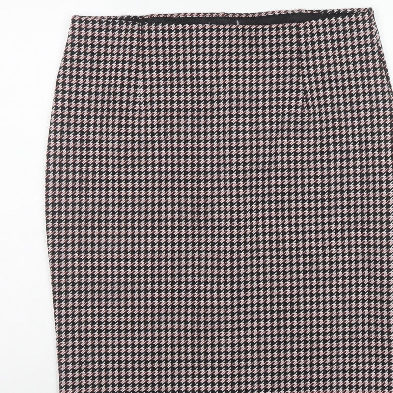 Marks and Spencer Women's Red Mix UK 16 Houndstooth Pencil Knee Skirt