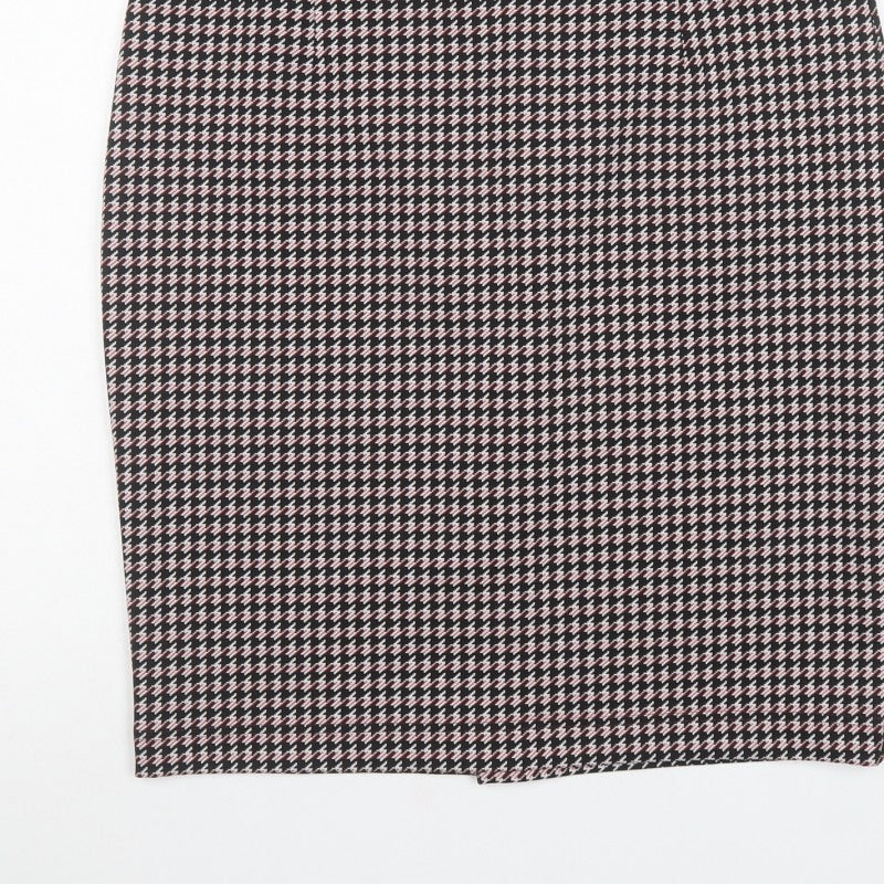 Marks and Spencer Women's Red Mix UK 16 Houndstooth Pencil Knee Skirt