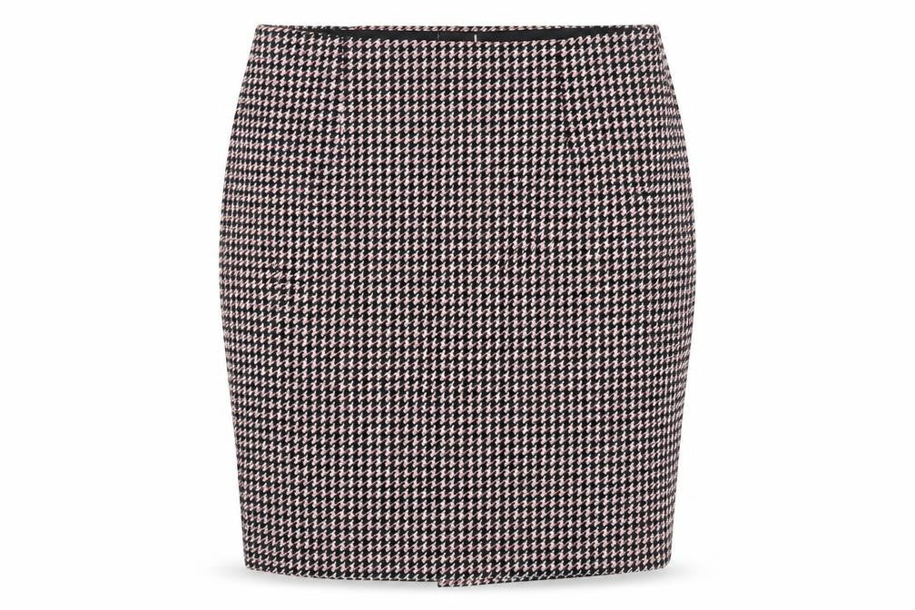 Marks and Spencer Women's Red Mix UK 16 Houndstooth Pencil Knee Skirt