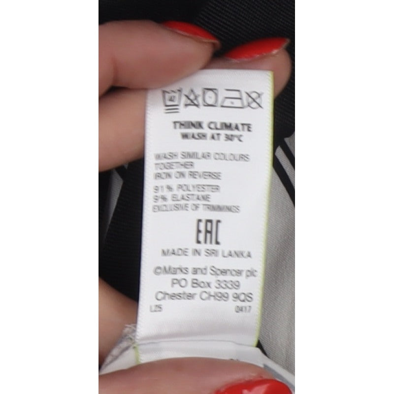 Marks & Spencer Women White Stripe UK 14 Wrap A-Line Midi Skirt