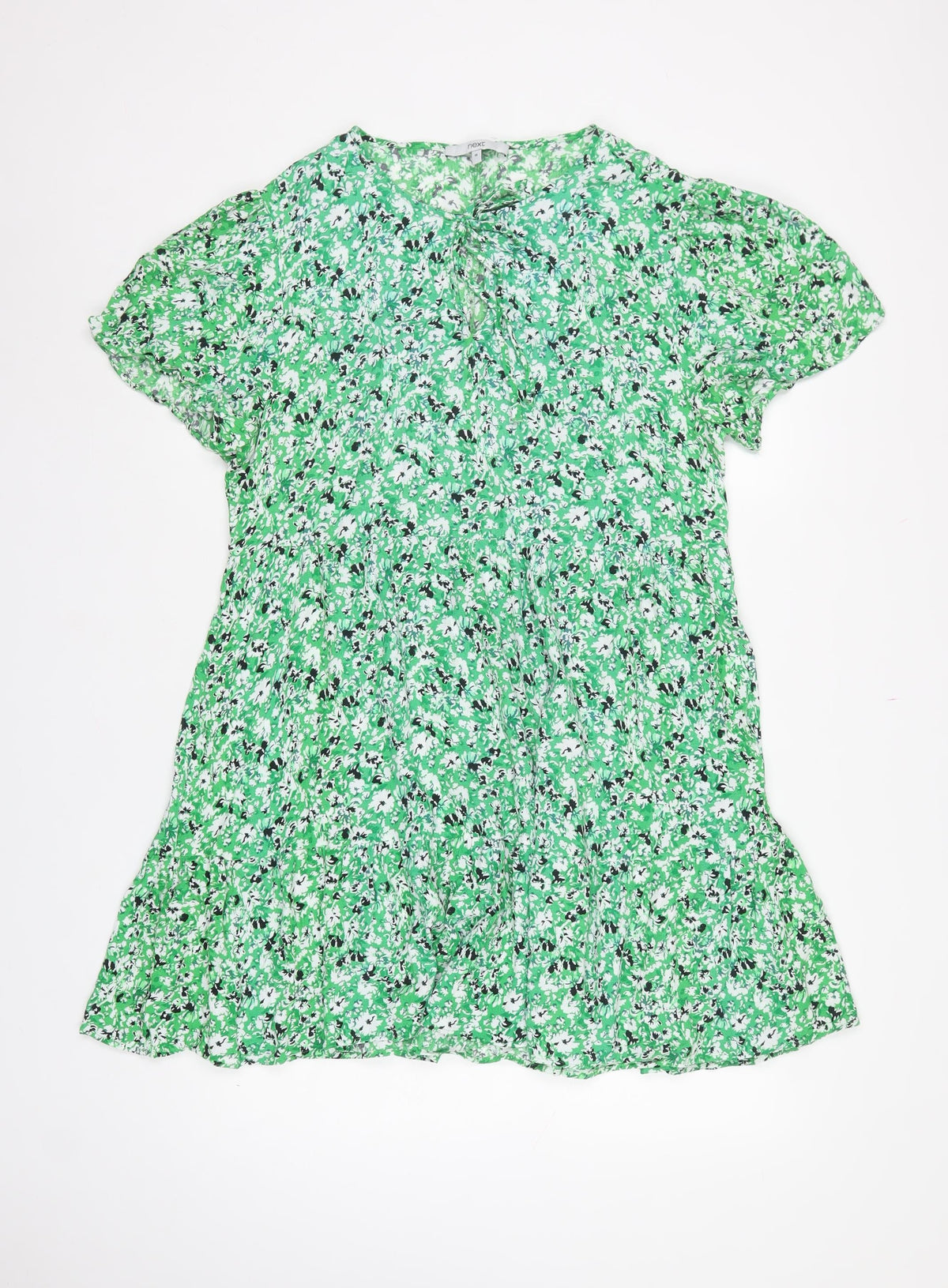Next Women Green Floral Fit & Flare Knee Length Dress UK 16