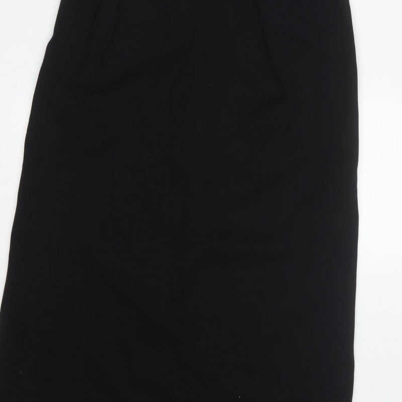 Zara Women Black S One Shoulder Asymmetric Long Sheath Dress