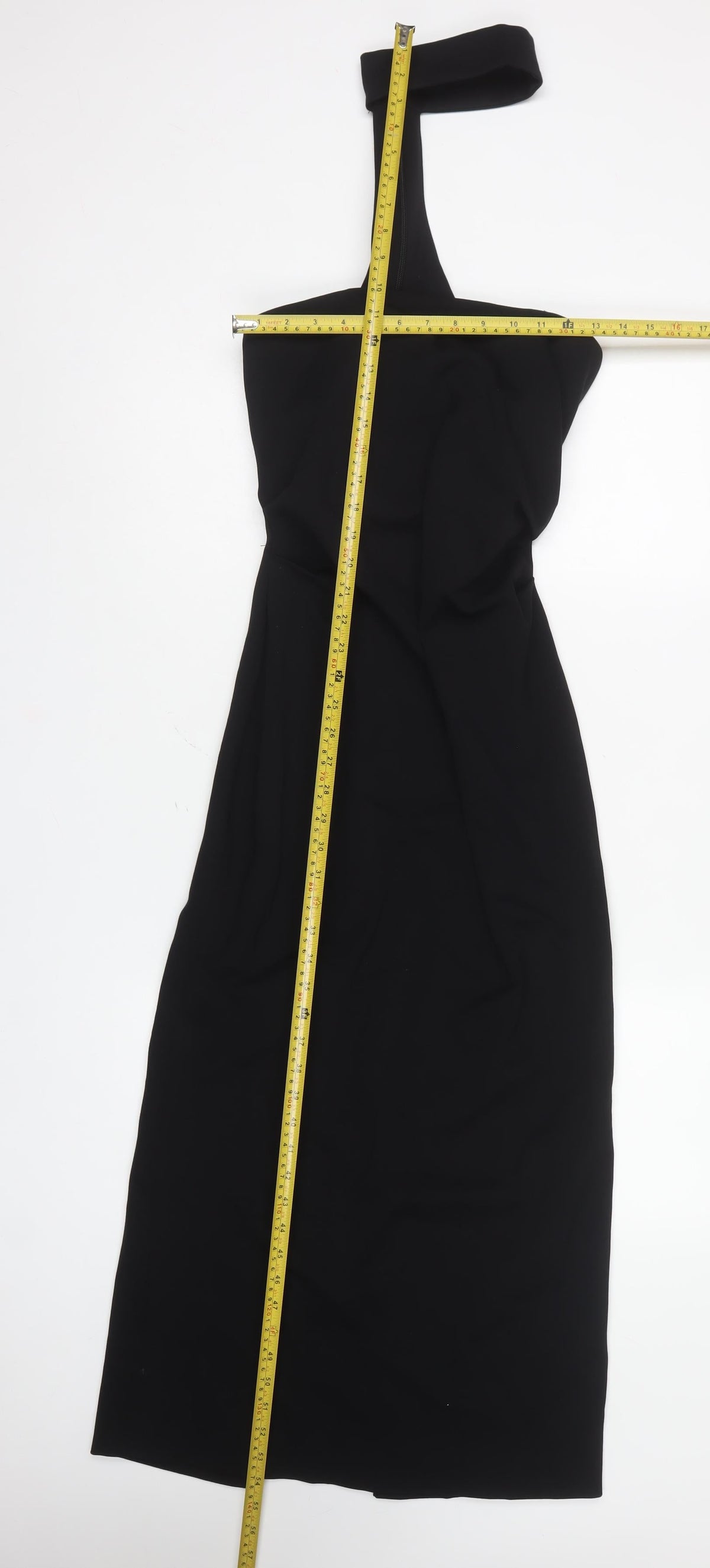 Zara Women Black S One Shoulder Asymmetric Long Sheath Dress
