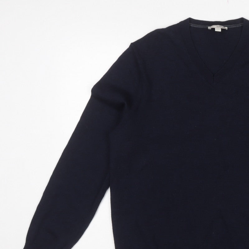 Gap Women’s Blue Merino Wool V-Neck Long Sleeve Pullover Jumper L