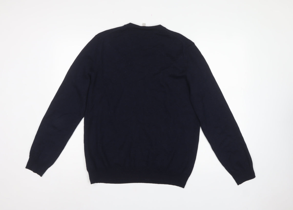 Gap Women’s Blue Merino Wool V-Neck Long Sleeve Pullover Jumper L