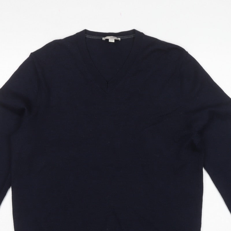 Gap Women’s Blue Merino Wool V-Neck Long Sleeve Pullover Jumper L