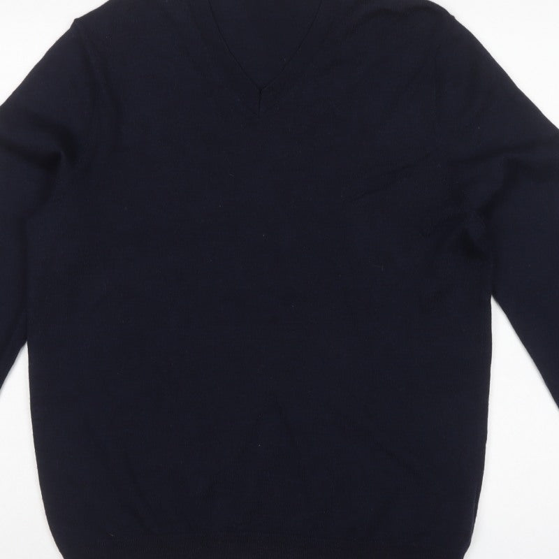 Gap Women’s Blue Merino Wool V-Neck Long Sleeve Pullover Jumper L