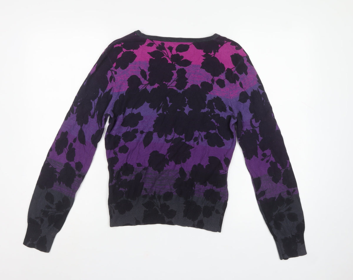 Per Una Women’s Multicoloured Floral Knit Button Cardigan Size 10