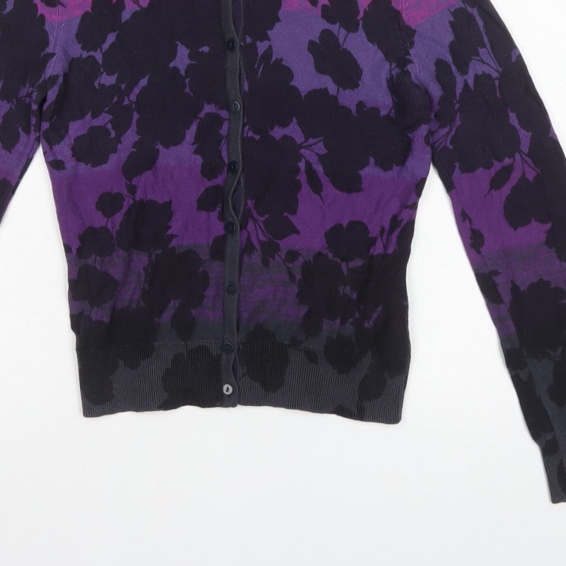 Per Una Women’s Multicoloured Floral Knit Button Cardigan Size 10