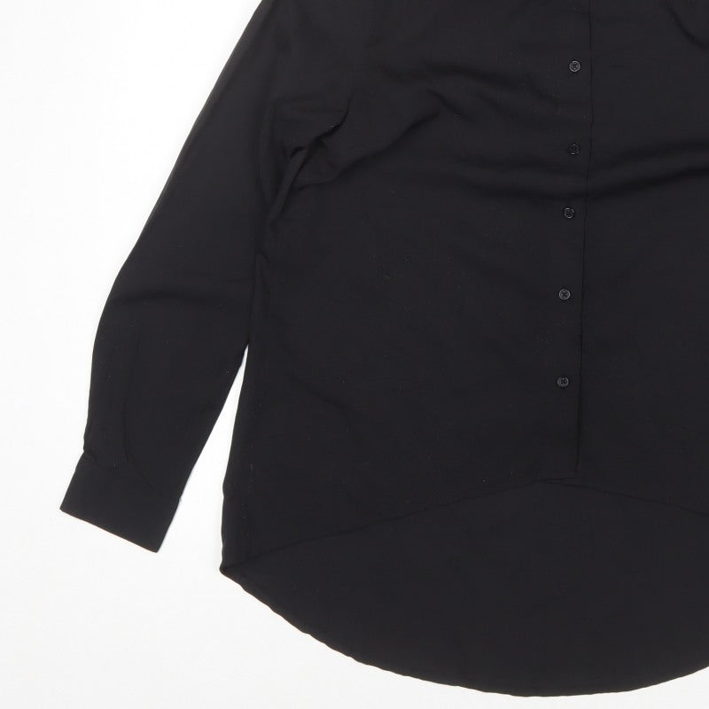 Religion Women’s Black Button-Up Collared Long Sleeve Shirt UK 10