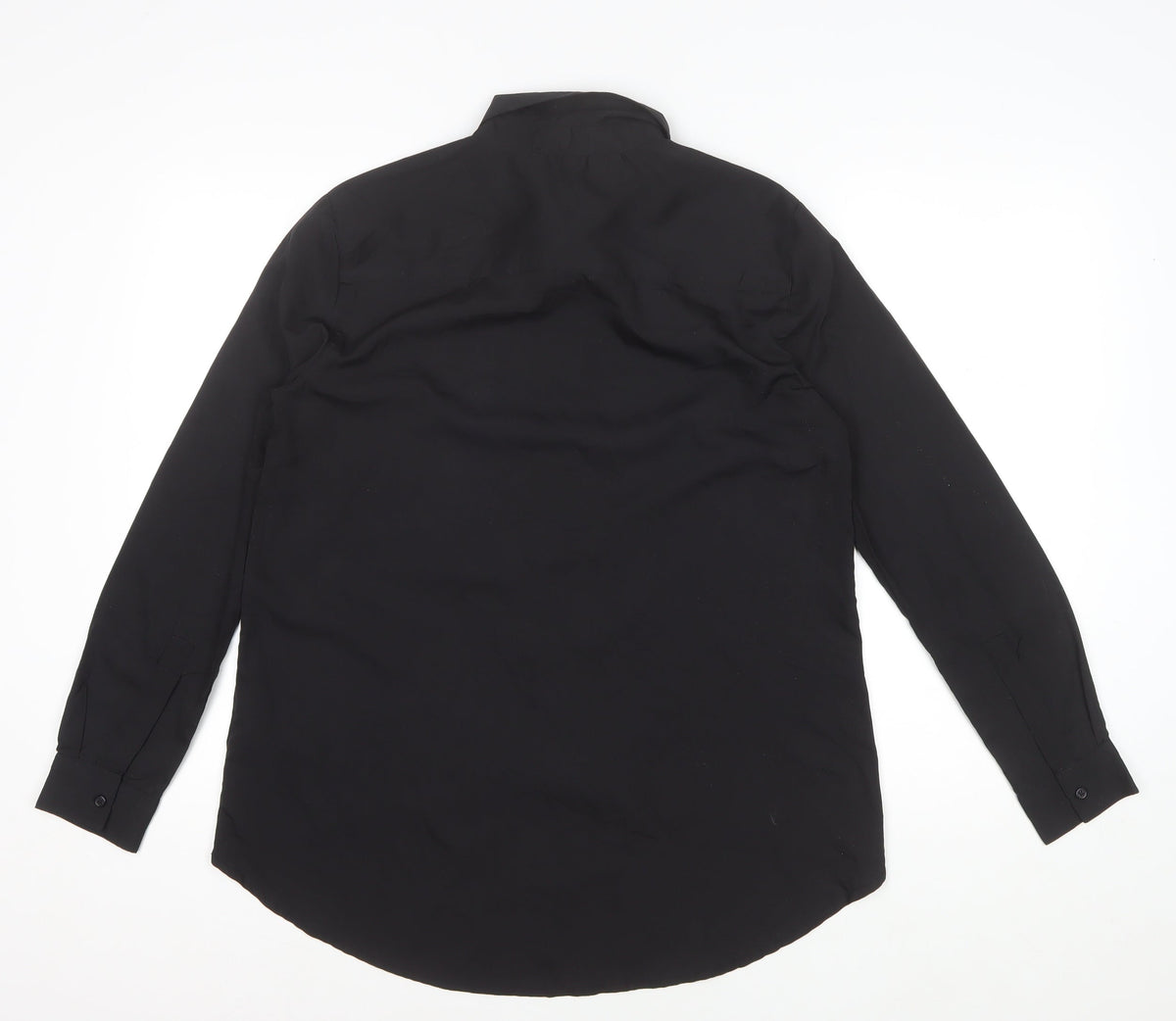 Religion Women’s Black Button-Up Collared Long Sleeve Shirt UK 10