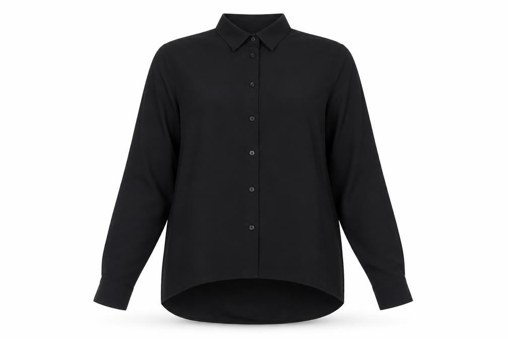 Religion Women’s Black Button-Up Collared Long Sleeve Shirt UK 10