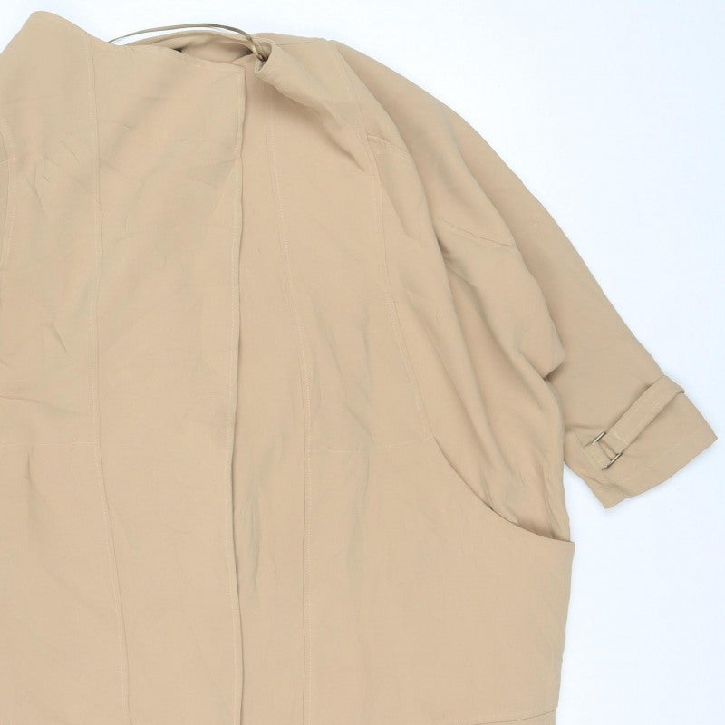 River Island Women’s Beige Size 16 Basic Open Jacket Buckle Cuffs