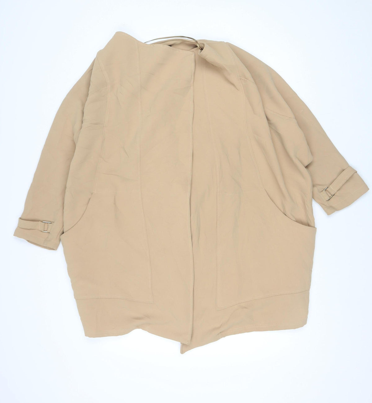 River Island Women’s Beige Size 16 Basic Open Jacket Buckle Cuffs