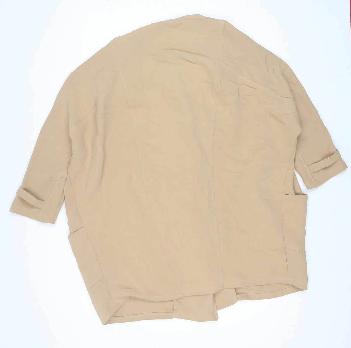 River Island Women’s Beige Size 16 Basic Open Jacket Buckle Cuffs