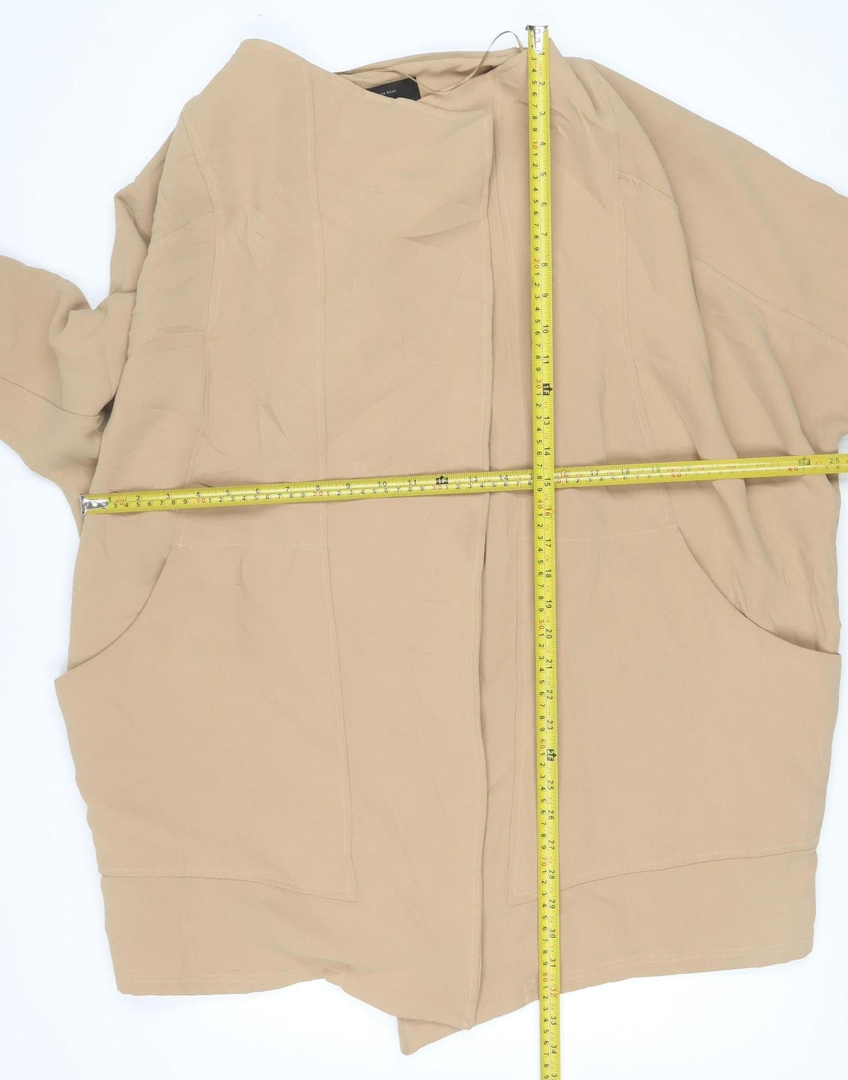 River Island Women’s Beige Size 16 Basic Open Jacket Buckle Cuffs