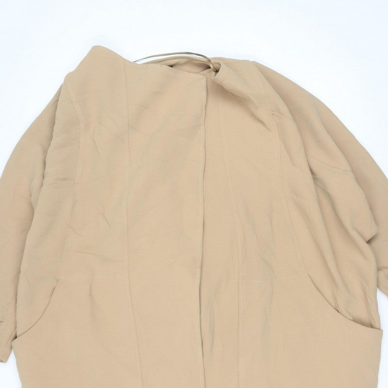 River Island Women’s Beige Size 16 Basic Open Jacket Buckle Cuffs