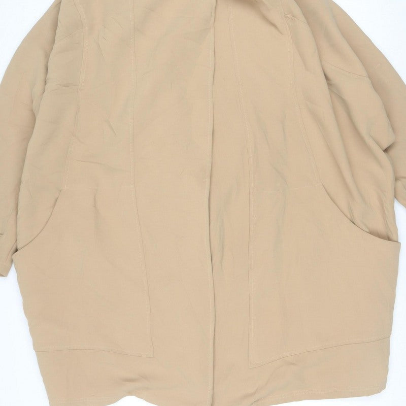 River Island Women’s Beige Size 16 Basic Open Jacket Buckle Cuffs