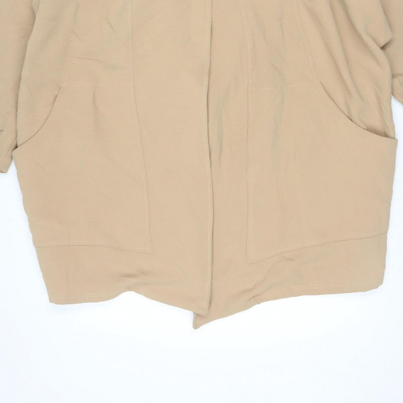 River Island Women’s Beige Size 16 Basic Open Jacket Buckle Cuffs