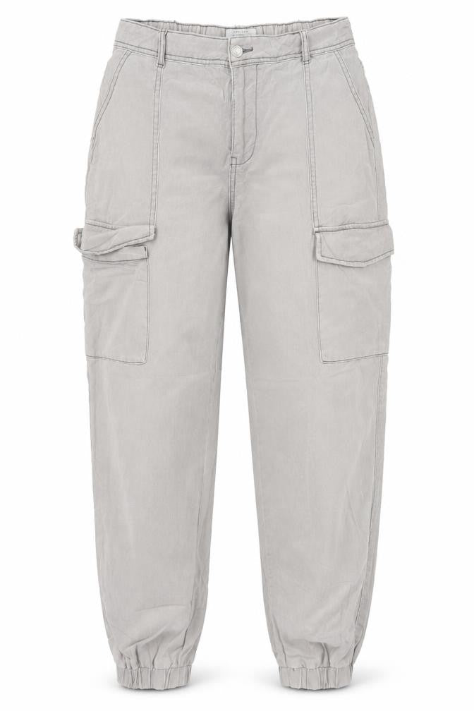 New Look Women Grey UK 12 Regular Cotton Cargo Cuffed Trousers
