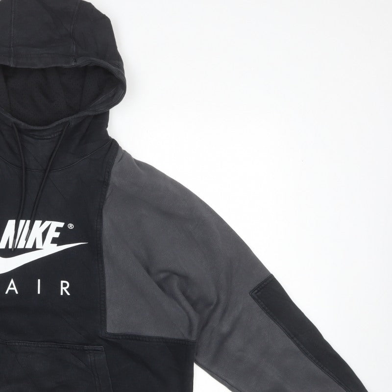 Nike Air Men’s Black Grey Graphic Pullover Hoodie M Hooded Sports