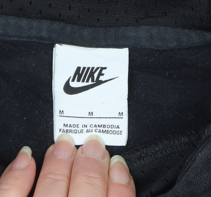 Nike Air Men’s Black Grey Graphic Pullover Hoodie M Hooded Sports