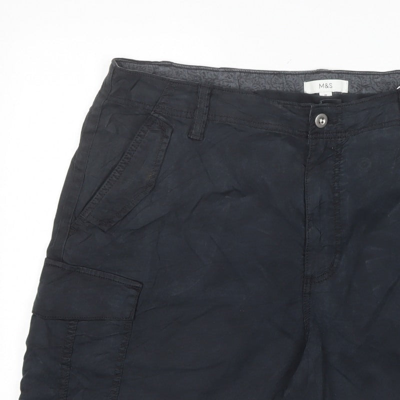 Marks & Spencer Women's Black UK 20 Cargo Casual Shorts